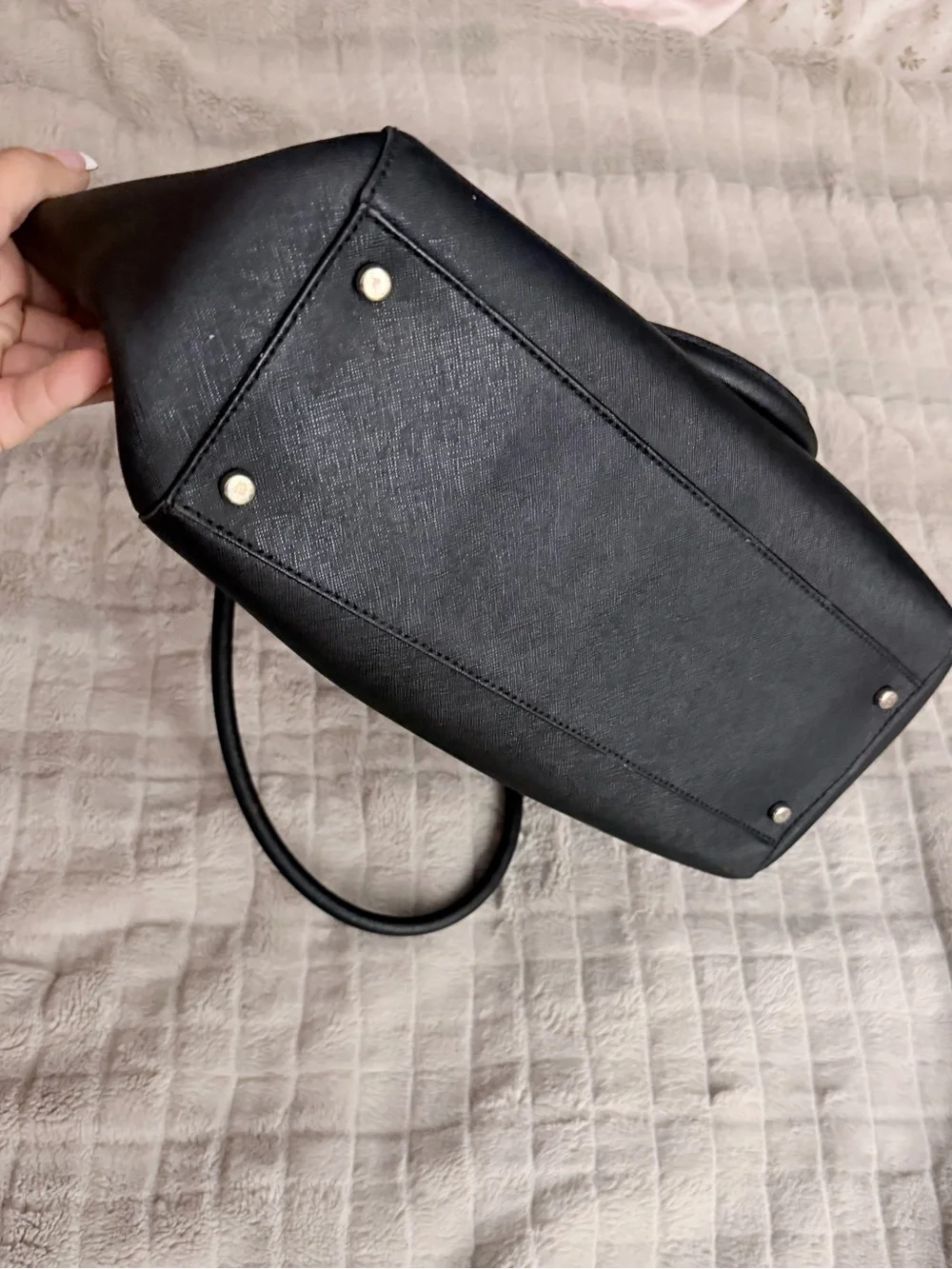 kate spade Black Saffiano Leather Structured Tote